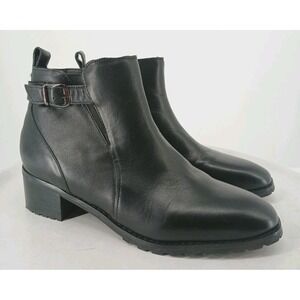 Blondo Sullivan Waterproof Black Leather Ankle Bootie Boots Size 10M. C117
